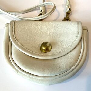 Vintage Coach leather mini convertible belt bag crossbody bone white 9826